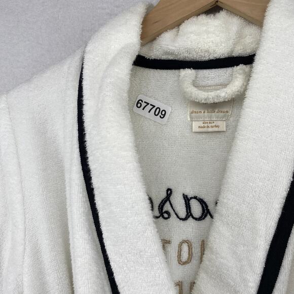 KATE SPADE NEW YORK Robe Womens XS Please Do Not Disturb Terry Belted White - Picture 15 of 15
